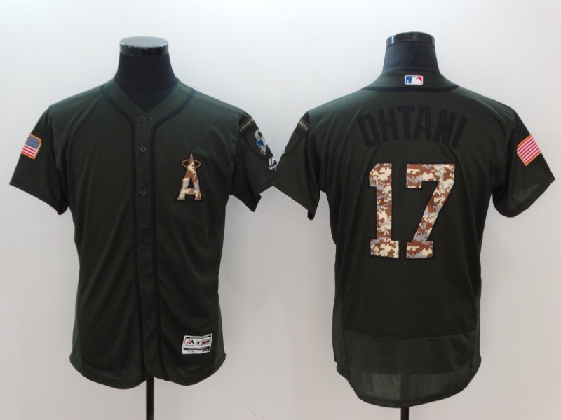 Men Los Angeles Angels #17 Ohtani Green Salute To Service Elite MLB Jerseys->dallas cowboys->NFL Jersey